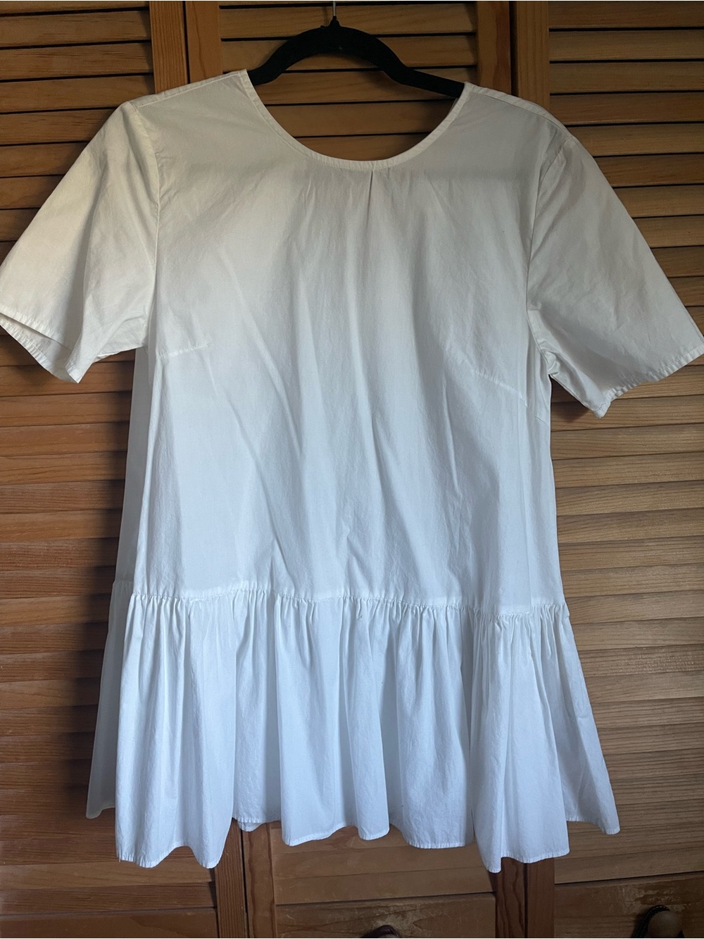 Zara White Short-Sleeve Peplum Tunic